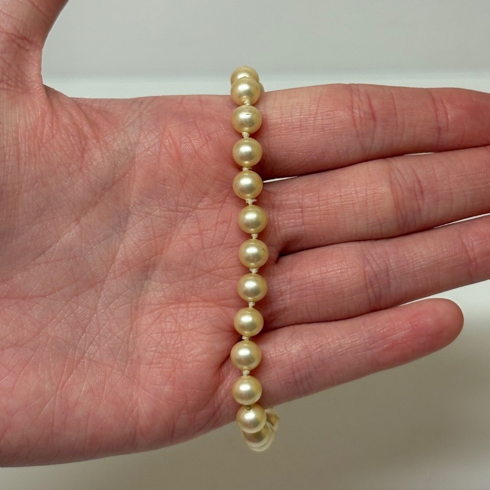 Napier Vintage Faux Pearl Strand Bracelet Gold Tone Spring Ring Clasp